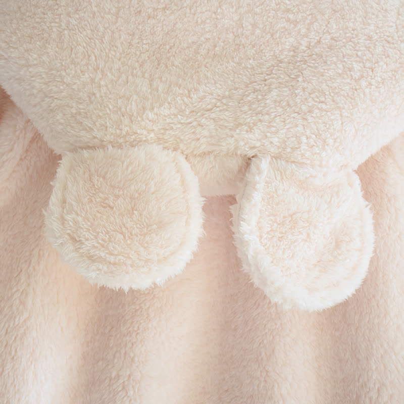 Minimalist Style Solid Color Hooded Robe - image 6