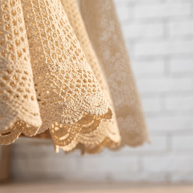 Bohemian Mesh Pattern Crochet Tier Curtain - image 2