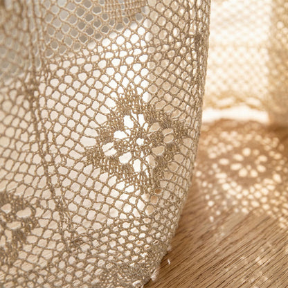 Bohemian Mesh Pattern Crochet Tier Curtain - image 3