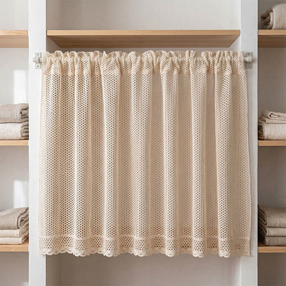 Bohemian Mesh Pattern Crochet Tier Curtain - image 1