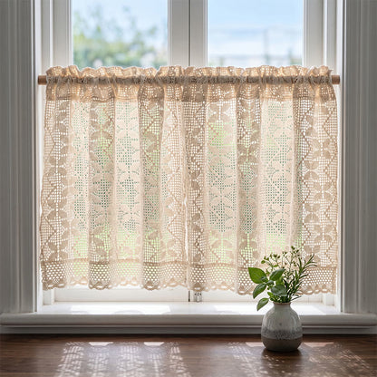 Four-Leaf Clover Crochet Tier Curtain - image 1