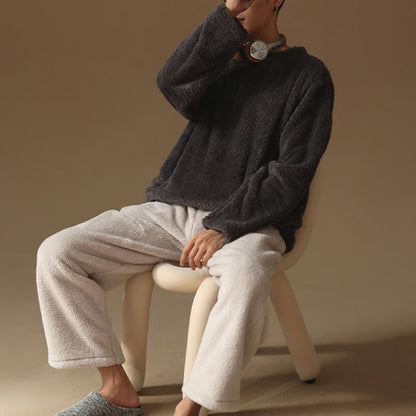 Couple Matching Minimalist Flannel Pullover Pajamas - image 3