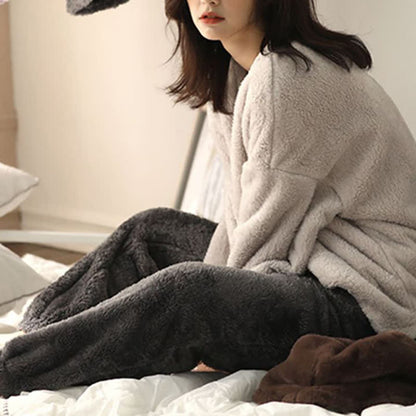 Couple Matching Minimalist Flannel Pullover Pajamas - image 7