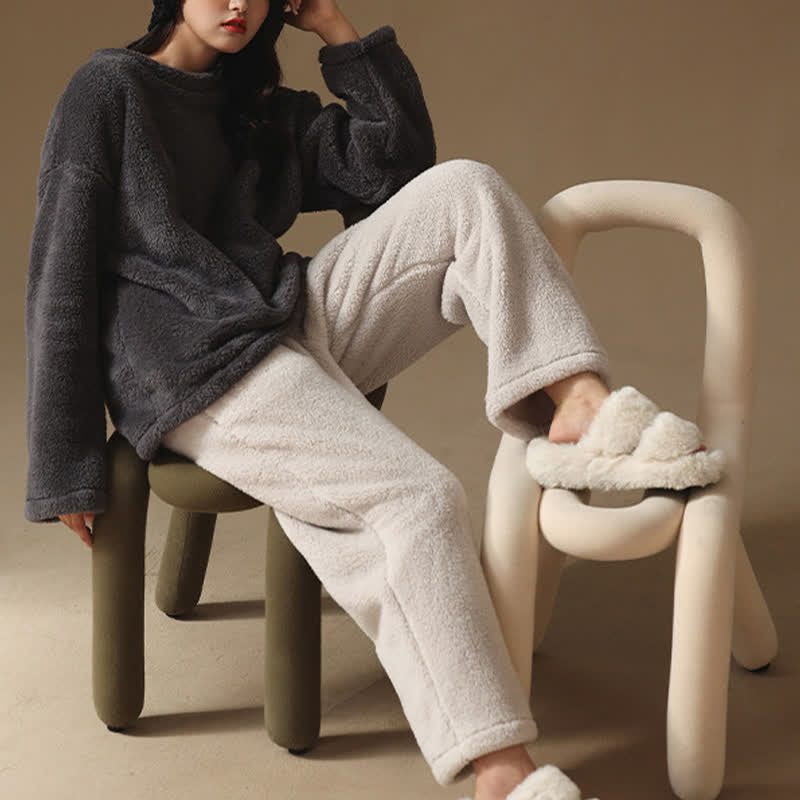 Couple Matching Minimalist Flannel Pullover Pajamas - image 1