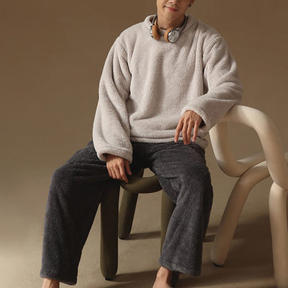 Couple Matching Minimalist Flannel Pullover Pajamas - image 6