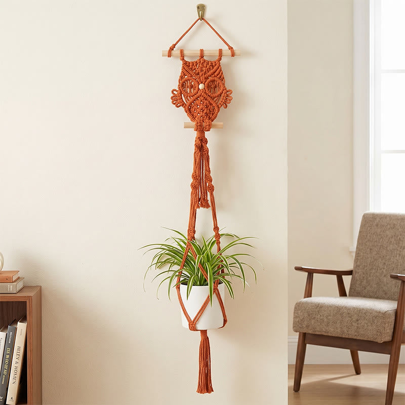 Bohemian Owl Patten Wall Hanging - Red - 90cm x 20cm - image 4