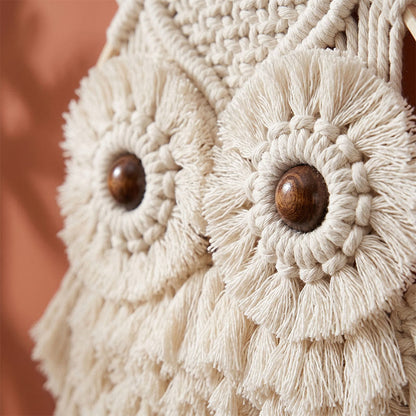 Nordic Warmth Macrame Owl Wall Hanging - image 1