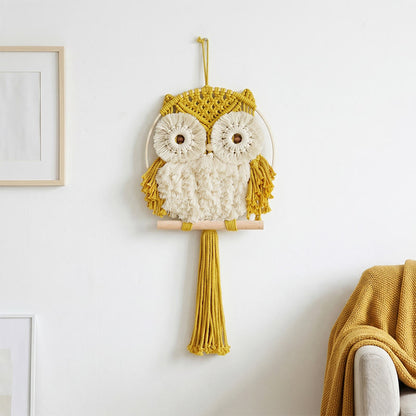Nordic Warmth Macrame Owl Wall Hanging - Yellow - 25cm x 50cm - image 5