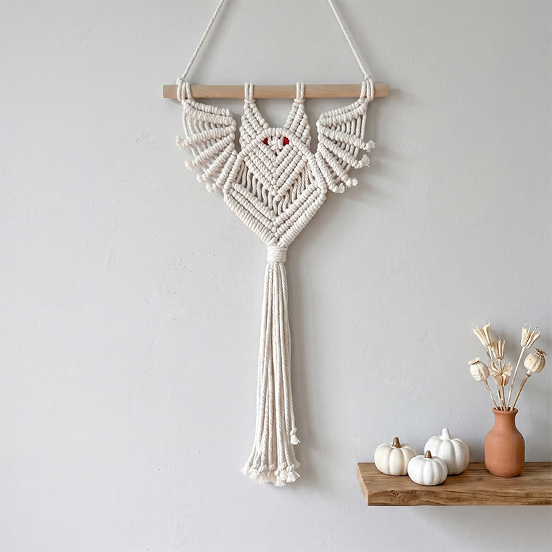 Gothic Bat Plant Hanger Wall Hanging - White - 30cm x 50cm - image 0