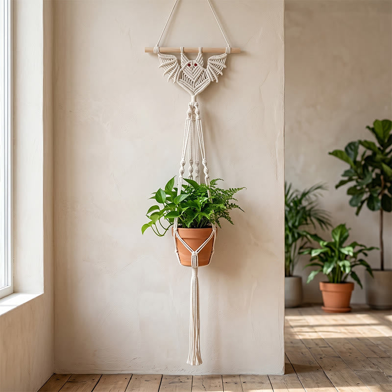 Gothic Bat Plant Hanger Wall Hanging - White - 30cm x 100cm - image 3