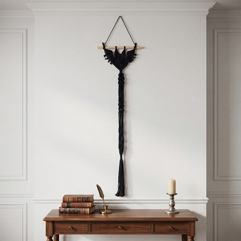 Gothic Bat Plant Hanger Wall Hanging - Black - 30cm x 100cm - image 4