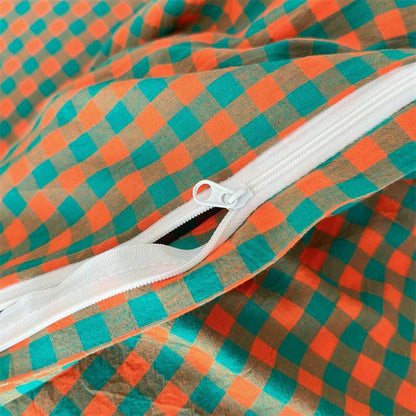 Small Check Gingham Cotton Bedding Set - image 15