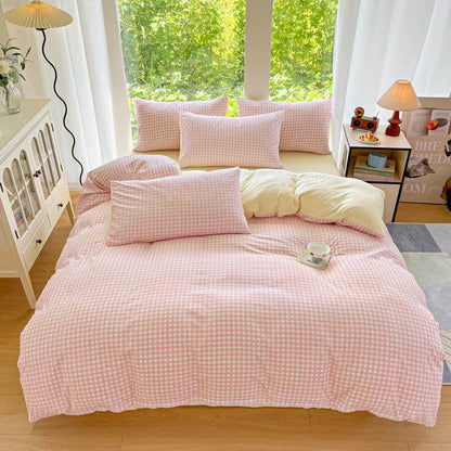Pastel Gingham Pure Cotton Quilt Cover - image 2