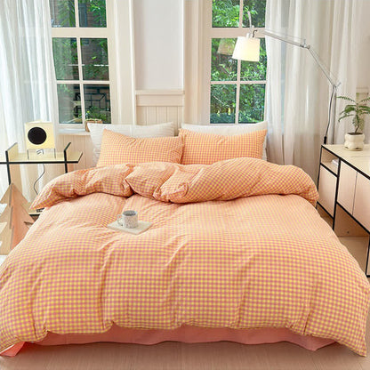Small Check Gingham Cotton Bedding Set - image 8