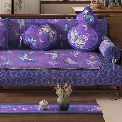 Vintage Oriental Purple Butterfly Sofa Protector - image 2