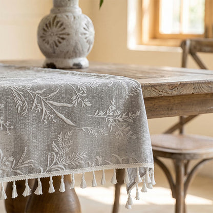 Romantic Floral Leaf  Lace Tassel Tablecloth - image 7