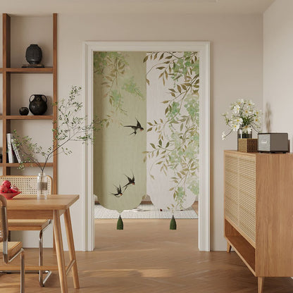 Floral Bird  Waterproof Doorway Hanging - 39"W x 55"L - image 0