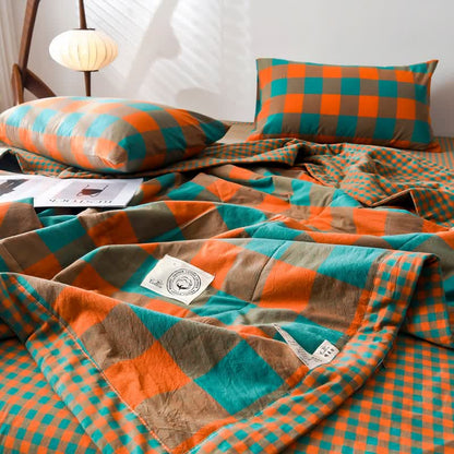 Yarn-dyed Plaid Pure Cotton Vintage Bedding - image 6