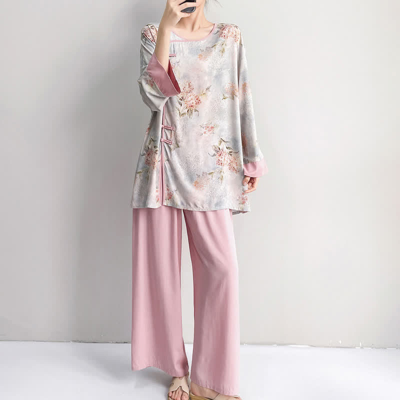 Ownkoti Pink Floral Eastern-Inspired Loungewear Set - image 2