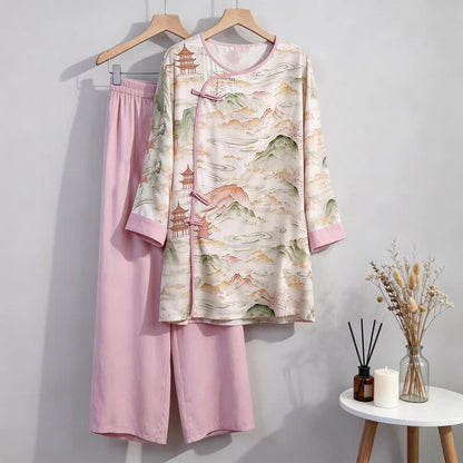 Ownkoti Oriental Landscape Eastern-Inspired Loungewear Set - image 5