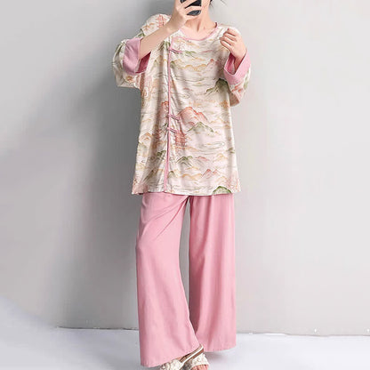 Ownkoti Oriental Landscape Eastern-Inspired Loungewear Set - image 3