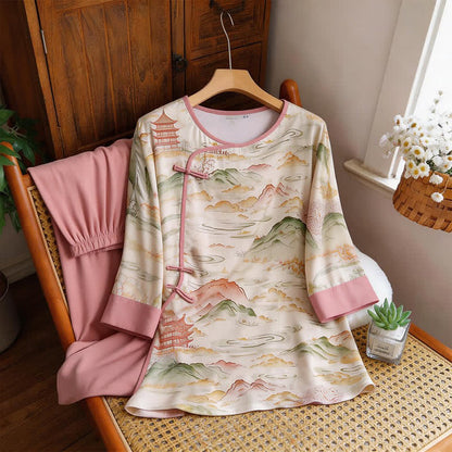 Ownkoti Oriental Landscape Eastern-Inspired Loungewear Set - image 6