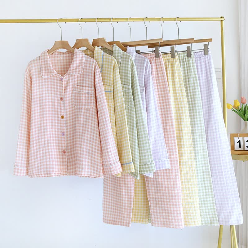 Gingham Pure Cotton Pajama Set - image 0