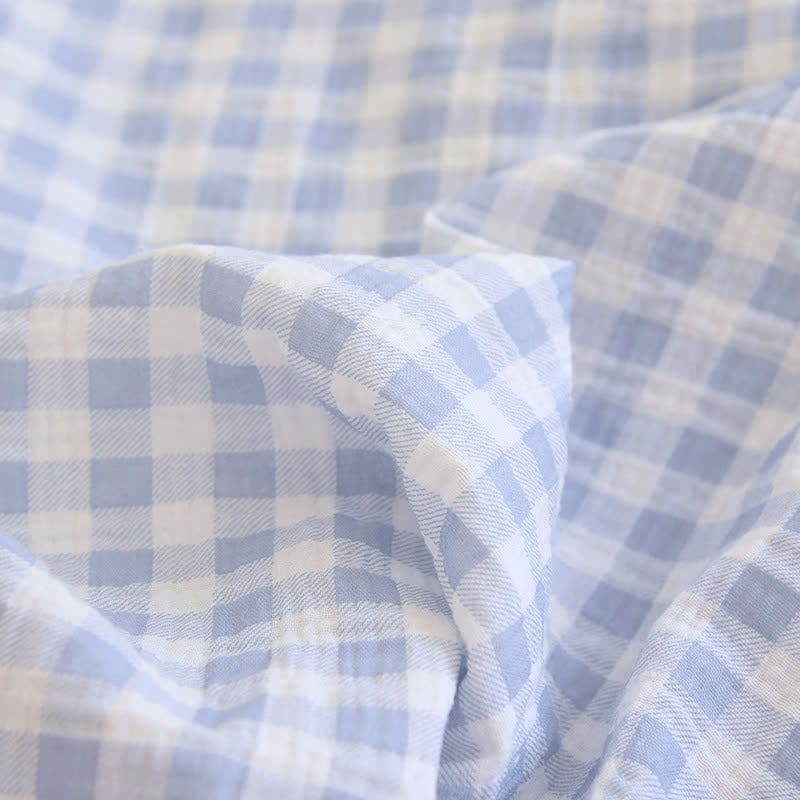 Matching Couples Plaid Cotton Gauze Pajamas - image 13