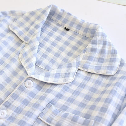 Matching Couples Plaid Cotton Gauze Pajamas - image 8