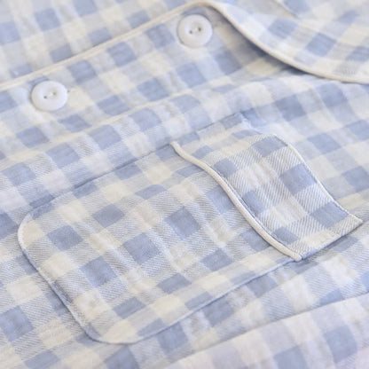 Matching Couples Plaid Cotton Gauze Pajamas - image 11