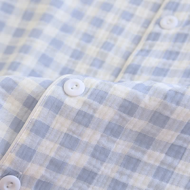 Matching Couples Plaid Cotton Gauze Pajamas - image 12