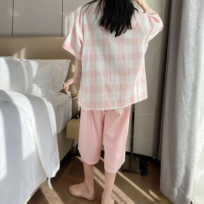 Plaid Cotton Gauze Button-Front Pajama Set - image 6