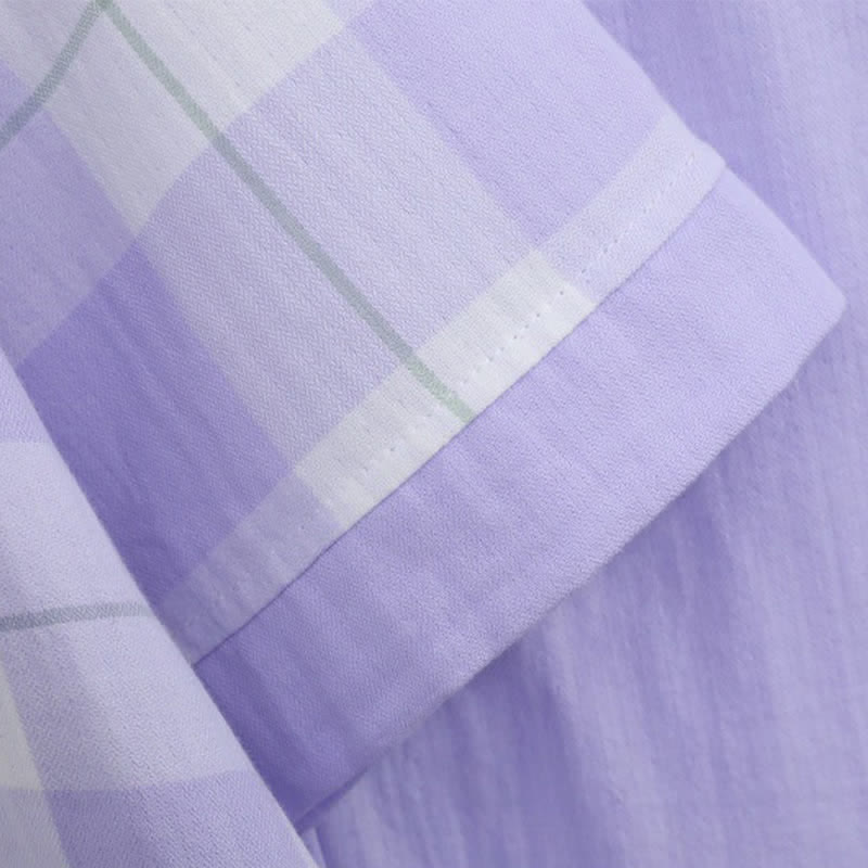 Plaid Cotton Gauze Button-Front Pajama Set - image 18