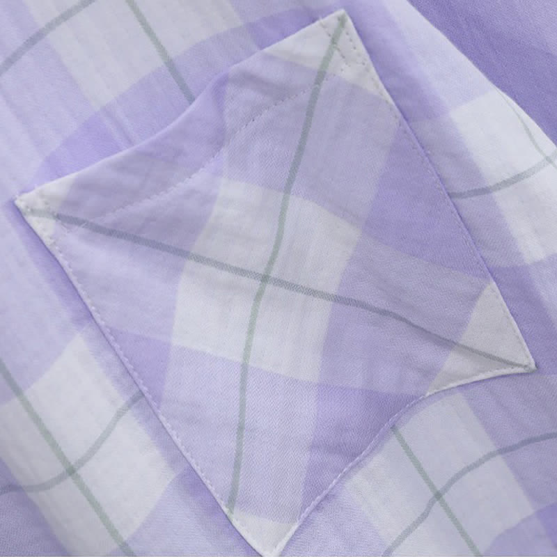 Plaid Cotton Gauze Button-Front Pajama Set - image 17