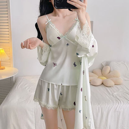 Butterfly Silky Lace Trim Cami Pajama Set - image 11