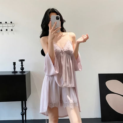 Elegant Lace Trim Loungewear Set - image 18