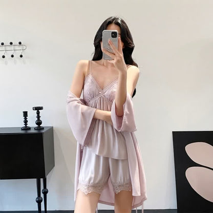 Elegant Lace Trim Loungewear Set - image 19