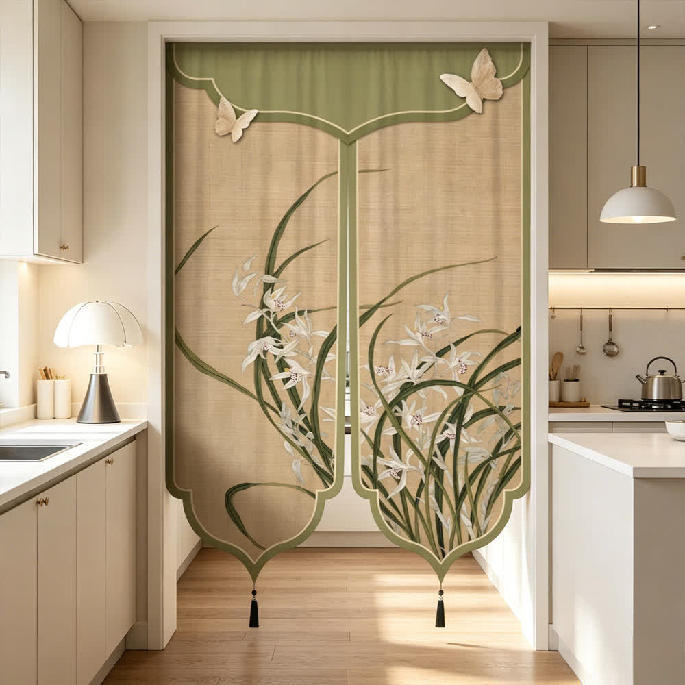 Ownkoti Oriental Orchid Aesthetic Door Curtain - image 3