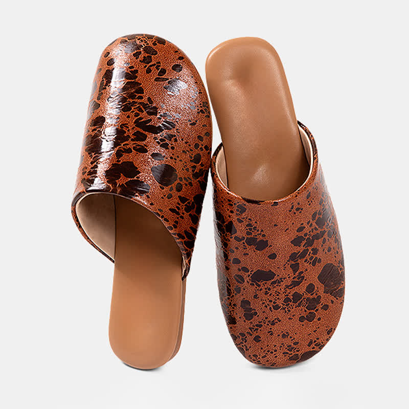 Vintage Marble Pattern Indoor Slippers - Brown - 2XL - image 9