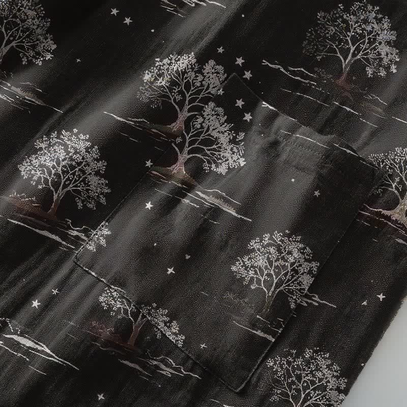 Unisex Charcoal Tree Cotton Kimono Robe - image 6