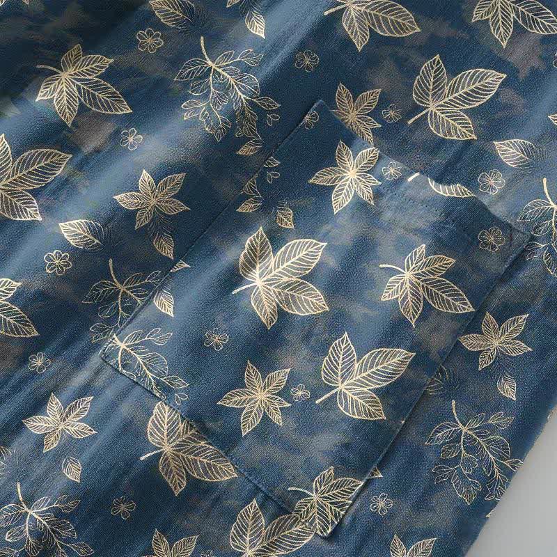 Unisex Maple Leaf Cotton Kimono Robe - image 6