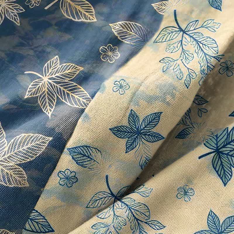 Unisex Maple Leaf Cotton Kimono Robe - image 5