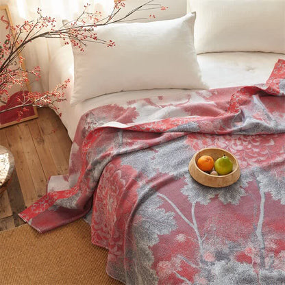 Rustic Floral Reversible Cotton Gauze Blanket - image 4