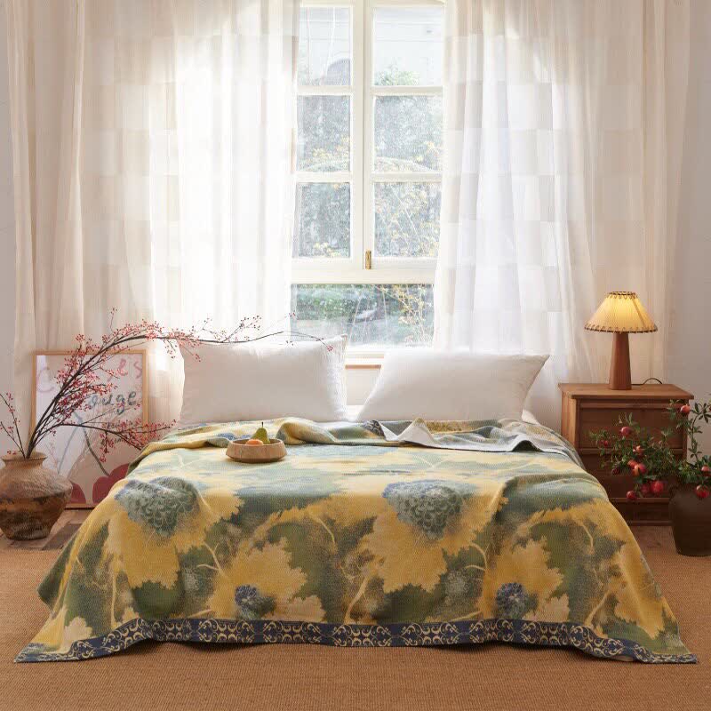 Rustic Floral Reversible Cotton Gauze Blanket - image 7