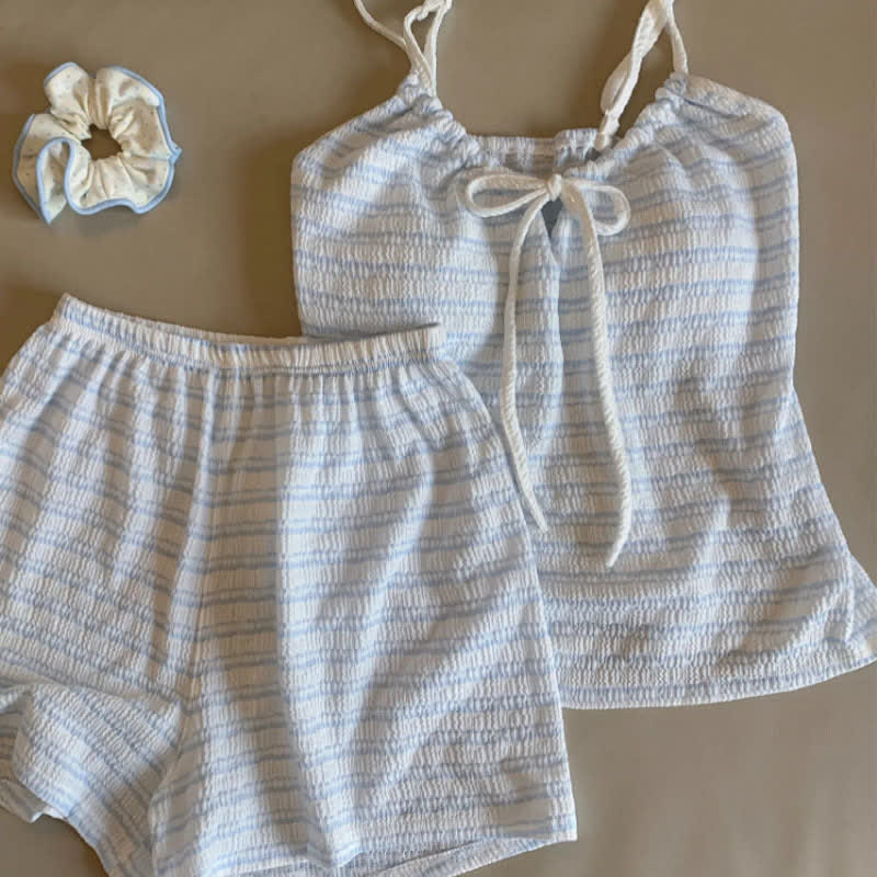 Bow Front Stripe Cami & Shorts Pajama Set - image 18