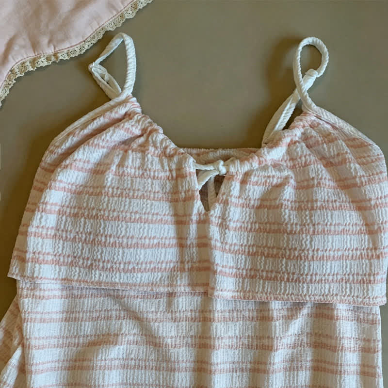 Bow Front Stripe Cami & Shorts Pajama Set - image 5