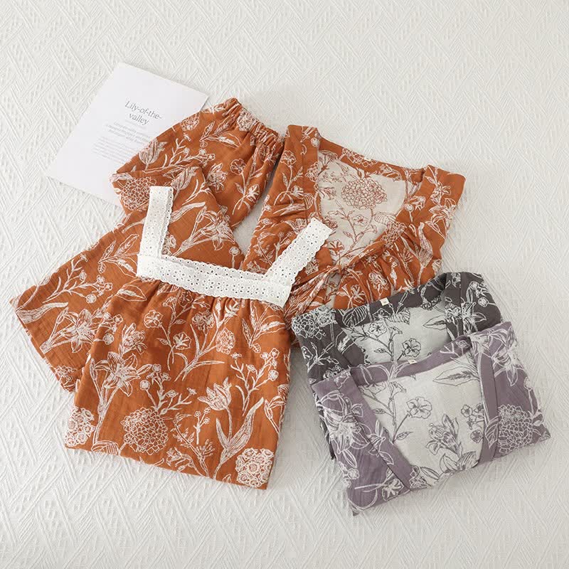 Floral Pure Cotton 3-Piece Pajama Set - image 2