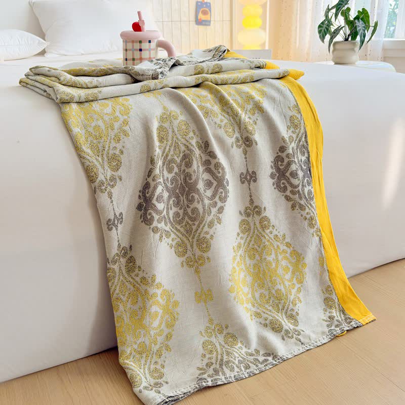 Vintage Pattern Bamboo Fiber Summer Blanket - 79"W x 90"L - image 0
