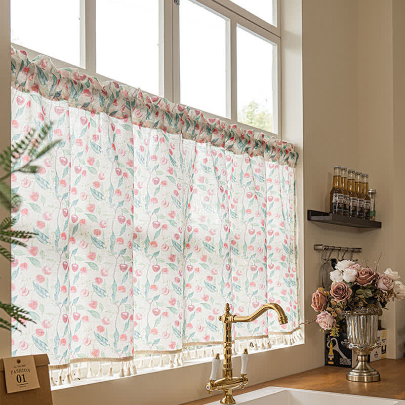 Country Cottage Cherry Small Window Drape - image 2