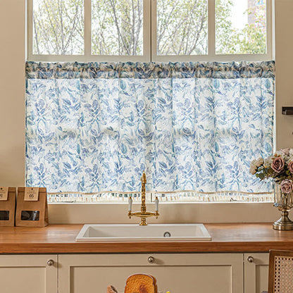Botanical Linen Kitchen Curtain with Tassels - image 4